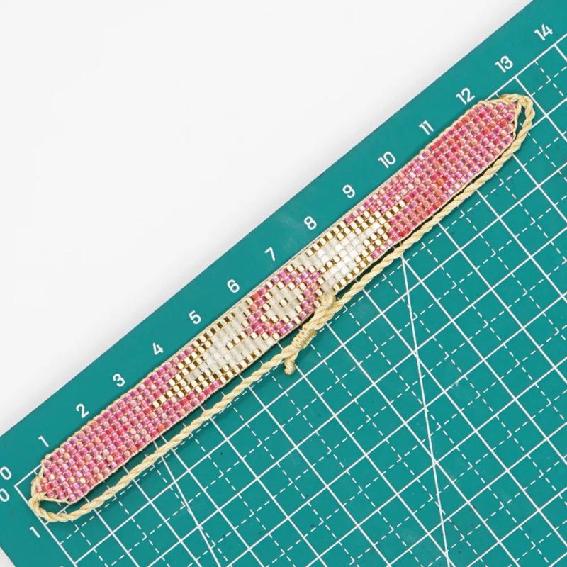 Geometric Rhombus Gradient Rice Bead Bracelet