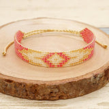 Geometric Rhombus Gradient Rice Bead Bracelet
