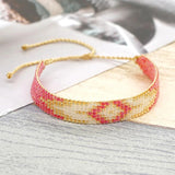 Geometric Rhombus Gradient Rice Bead Bracelet