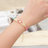 Geometric Rhombus Gradient Rice Bead Bracelet