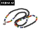 Bohemian Style Beaded Bracelet Multilayer Natural Stone Faceted Beads