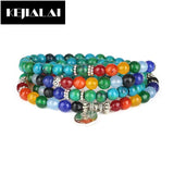 Bohemian Style Beaded Bracelet Multilayer Natural Stone Faceted Beads