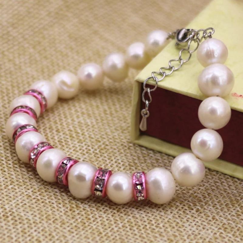 9-10mm Nearround Pearl Beaded Bracelets for Women