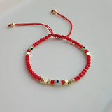 YASTYT Evil Eye Charm Bracelet Red Rope Freshwater Pearl Pulseras Femme