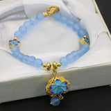 Dyed Jade Chalcedony Bracelet 6mm Round Beads 7.5in B2740
