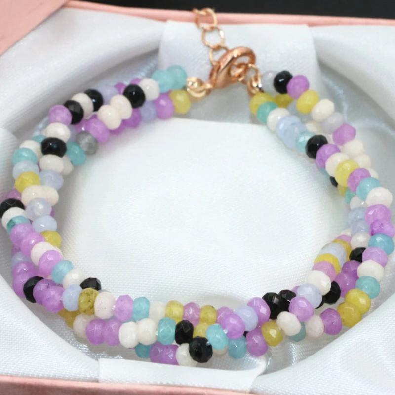 Multicolor Chalcedony Stone Beads Bracelets Jewelry