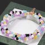 Multicolor Chalcedony Stone Beads Bracelets Jewelry