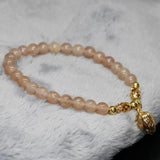 Strawberry Beaded Bracelet 6mm Round Beads 7.5inch