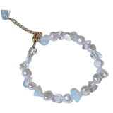 Women's Pearl & Moonstone Bracelet for Gift