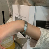Silver Vertical Stripes Bracelet Bangles for Women Men