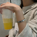 Silver Vertical Stripes Bracelet Bangles for Women Men