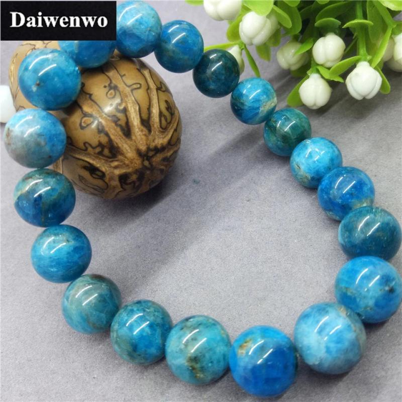 Natural Apatite Stone Bead Bracelet with Round Charms