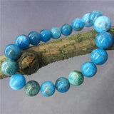 Natural Apatite Stone Bead Bracelet with Round Charms