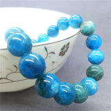 Natural Apatite Stone Bead Bracelet with Round Charms