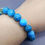 Natural Apatite Stone Bead Bracelet with Round Charms