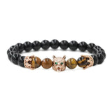 FYJS Wolf Head Crown Tiger Eye Stone Bracelet