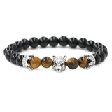 FYJS Wolf Head Crown Tiger Eye Stone Bracelet