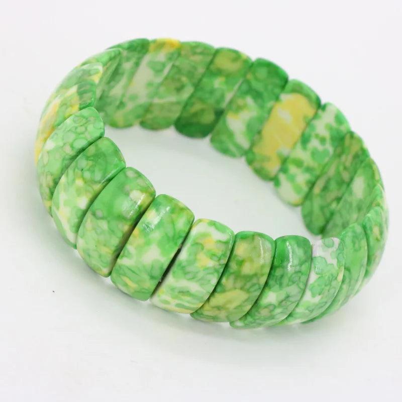 Riverstones 22x8mm Elastic Bracelet Stone, 5 Colors Jewelry DIY Element