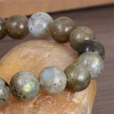 Elongated MoonStone Elastic Bracelet with Flash Stone