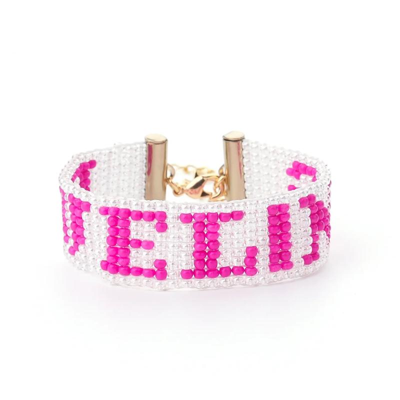 Vintage Rainbow Letters Beaded Bracelet