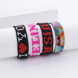 Vintage Rainbow Letters Beaded Bracelet