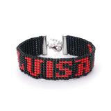 Vintage Rainbow Letters Beaded Bracelet