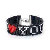 Vintage Rainbow Letters Beaded Bracelet