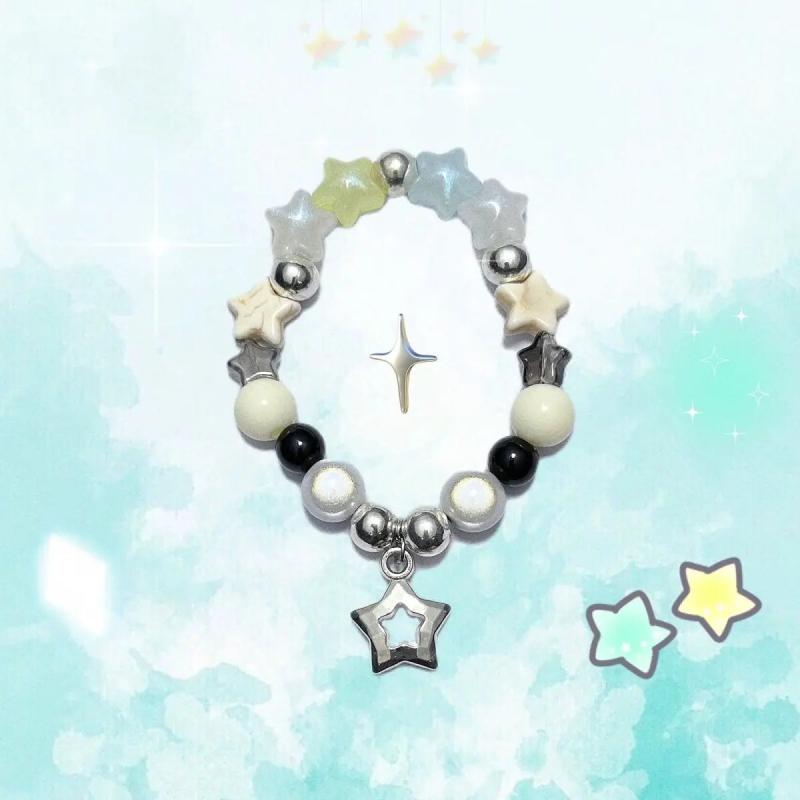 Reflective Star Pentagram Bracelet Y2k Jewelry Gift