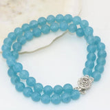 Bohemia 6mm Dyed Jades Chalcedony Round Beads Multilayer Bracelet