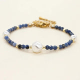 Crystal Beaded Bracelet with Pearl Charm