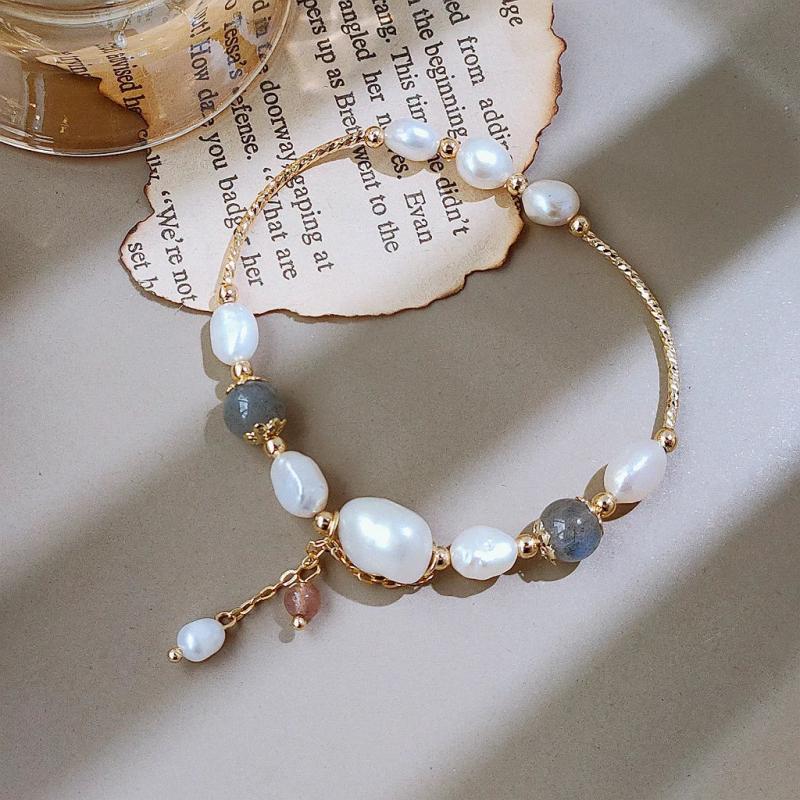 Freshwater Pearl Moonstone Bracelet for Women
