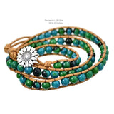 Bohemia Flower Charm Beaded Bracelet Women Beads Chain Bangle Boho Jewelry