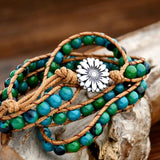 Bohemia Flower Charm Beaded Bracelet Women Beads Chain Bangle Boho Jewelry