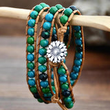 Bohemia Flower Charm Beaded Bracelet Women Beads Chain Bangle Boho Jewelry