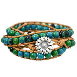 Bohemia Flower Charm Beaded Bracelet Women Beads Chain Bangle Boho Jewelry