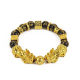 Golden Brave Troops Copper Bracelet 8MM Zircon Yoga Jewelry