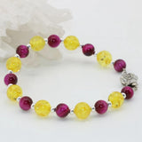 Red Tiger Stone Beads Bracelet with Bee Clasp 7.5inch