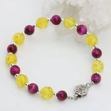 Red Tiger Stone Beads Bracelet with Bee Clasp 7.5inch