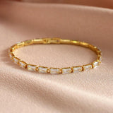 Geometric CZ Marquise Tennis Bracelet for Women 3MM - FSBP061