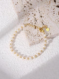 Baroque Freshwater Pearl Bracelet with Zircon Petals