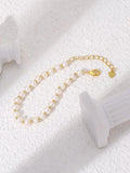 Baroque Freshwater Pearl Bracelet with Zircon Petals