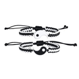 Hot Tai Chi Yin Yang Couple Braided Stone Bracelet Adjustable Braid Chain