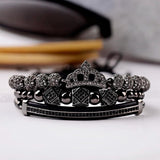 CZ Crown Charm Bracelet Copper Bead Macrame Geometric Tube Set Bangles