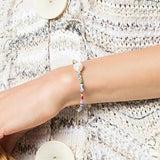 Boho Colorful Rice Beads Bracelet Baroque Pearl Gift For Women