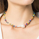 Boho Colorful Rice Beads Bracelet Baroque Pearl Gift For Women