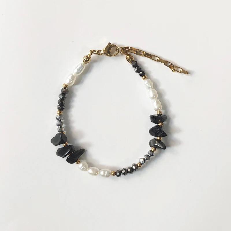 Stone Bracelet Retro Classic Pearl Bangle For Women Girl Jewelry
