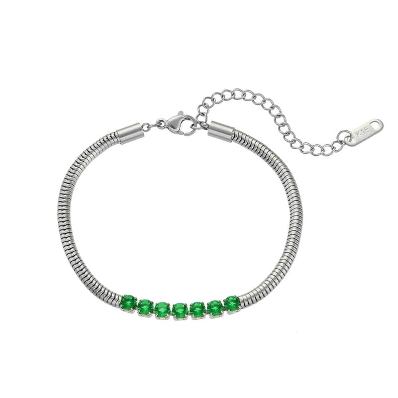 Colorful Zircon Beaded Bracelets Women 18K Plated
