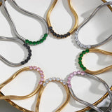 Colorful Zircon Beaded Bracelets Women 18K Plated