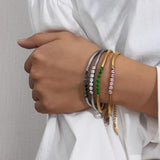 Colorful Zircon Beaded Bracelets Women 18K Plated