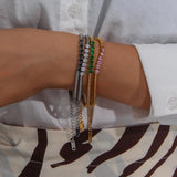 Colorful Zircon Beaded Bracelets Women 18K Plated